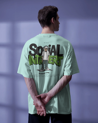 Blexee Men’s Social Introvert Oversized T-shirt
